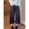 Plus Size Women's High Waist Wide Leg American Retro Jeans - Autumn New Style Loose Slimming Cropped Straight Leg Pants