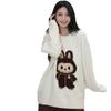 New Cozy Fleece-Lined Winter Pajama Set - Fluffy Cartoon Crew Neck Women's Homewear