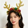 Holiday Reindeer Antler Headband with Wrapped Band, Shining Tinsel Detail and Festival Ball Design for Christmas DressUp