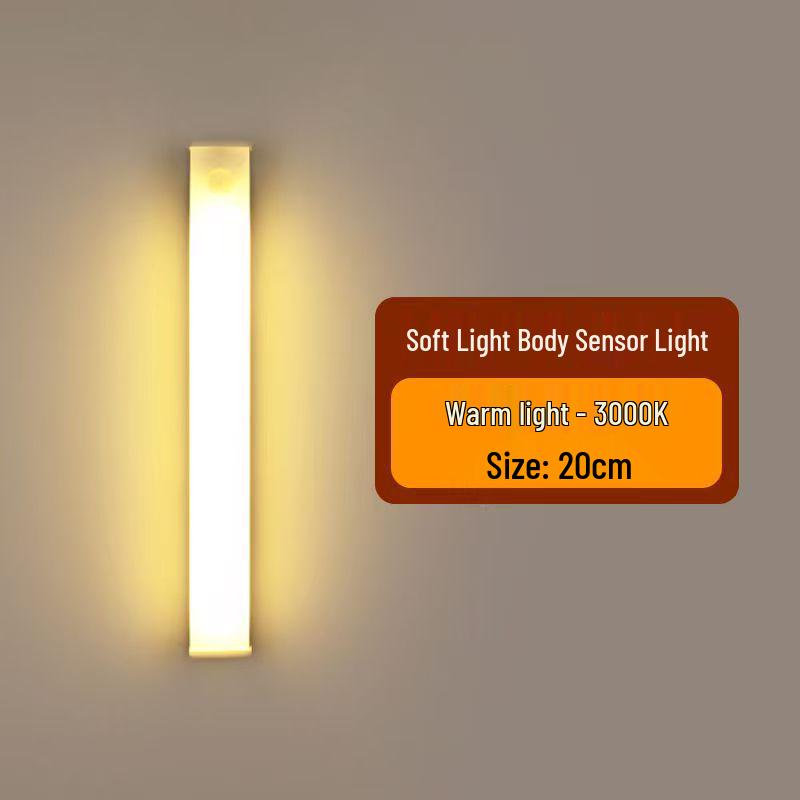 USB Rechargeable LED Motion Sensor Light Strip for Cabinets, Wardrobes, and Aisles