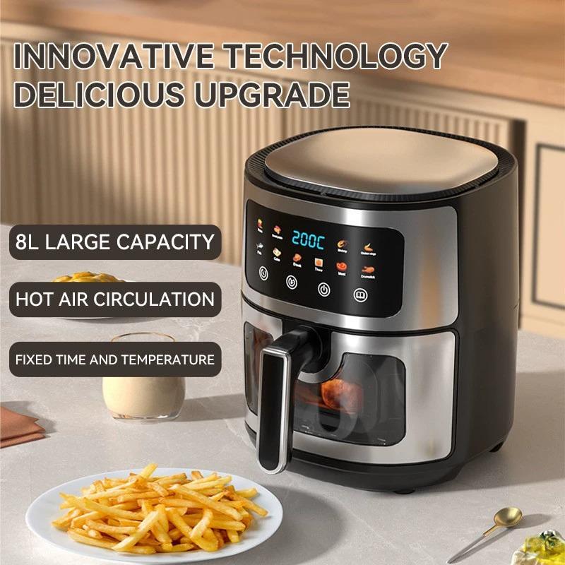 8L Smart Air Fryer with Visual Window for Home and Commercial Kitchen