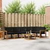 Outdoor Sofa Set with Cushions 7 pcs Natural and Black