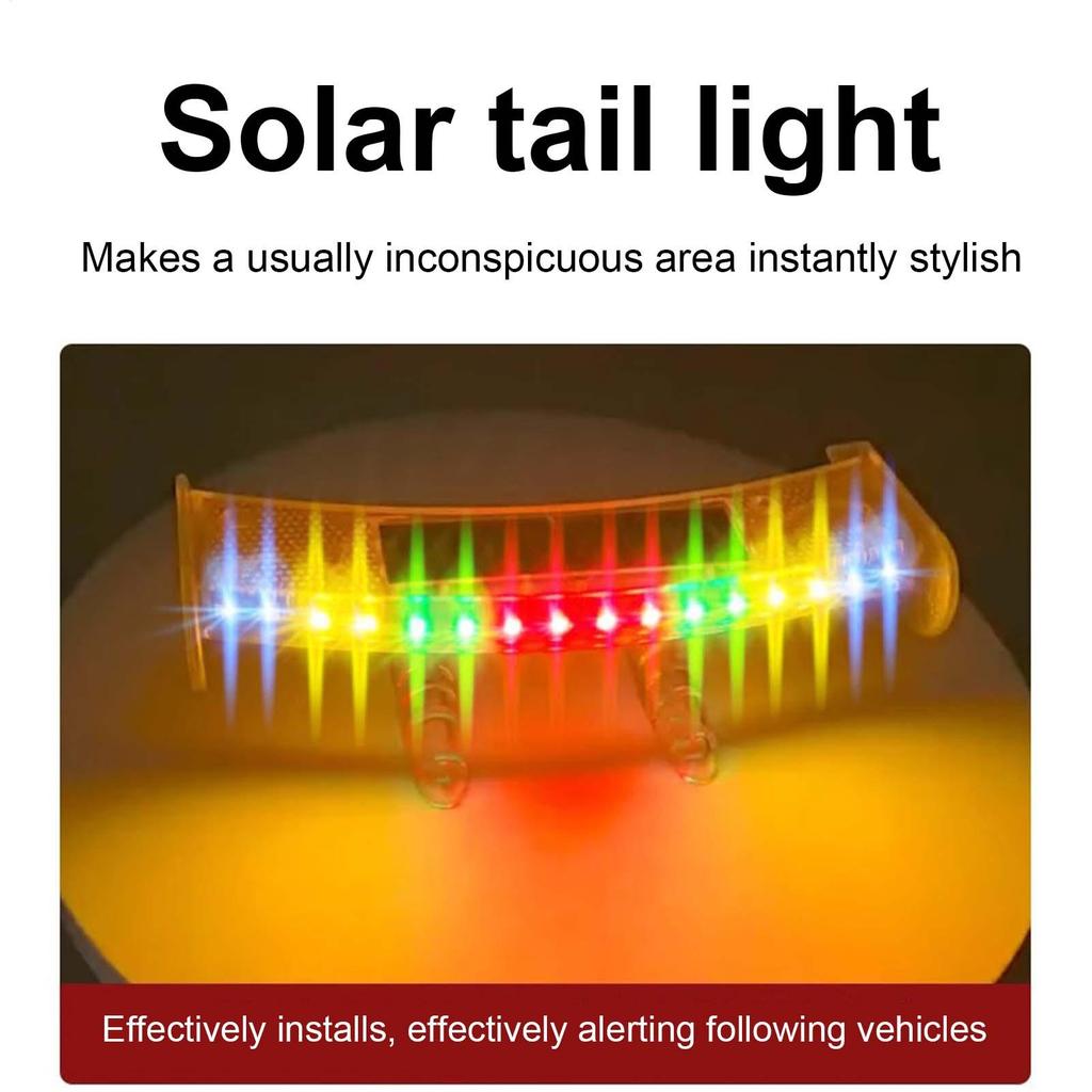 LED Tail Light For Car All-Weather Safe Driving Solar Power Car LED Tail Light For Sedan Truck RV Night Riding Commuting Travel