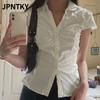 JPNTKY Moda Donna Casual Stampa Colore Unico Manica Corta Collo Polo Camicette & Camicie
