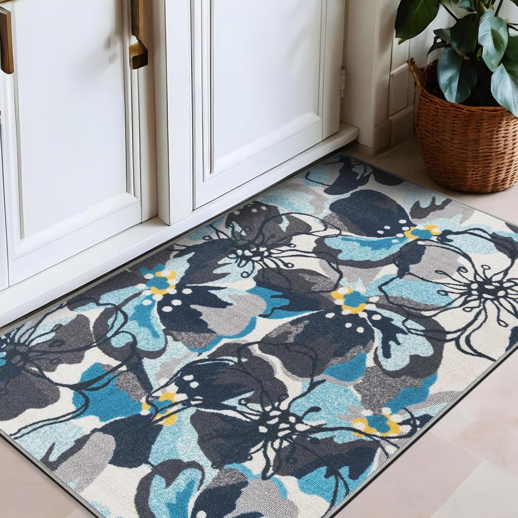 Flower Carpet Floor Mat Anti Slip Entrance Mat and Bathroom Floor Mat