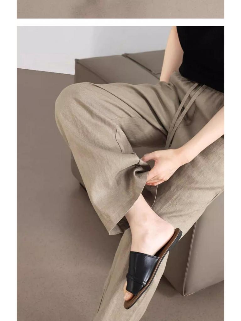 Women's Summer Wide-Leg Cotton Linen Pants: Relaxed, Versatile & Petite-Friendly