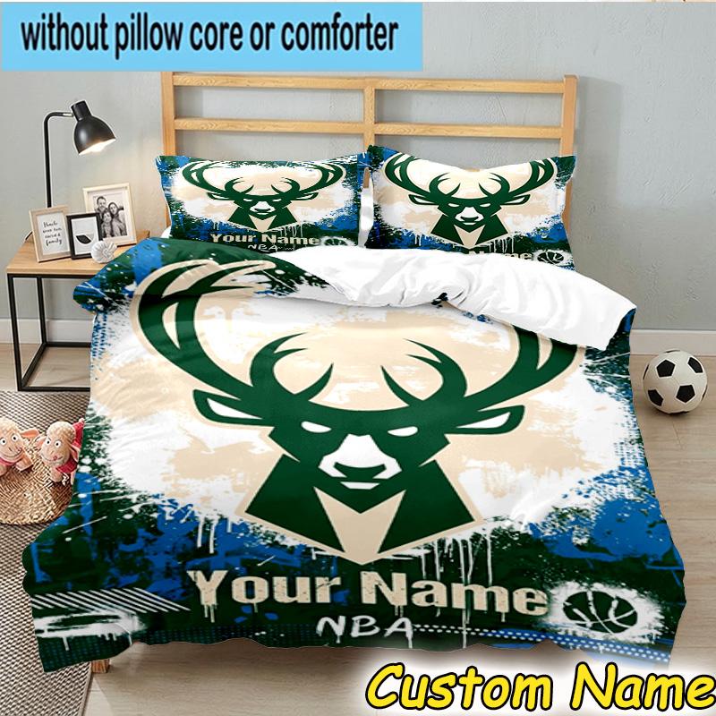 3pcs Custom Name Milwaukee Bedding Set Includes 1 Duvet Cover & 2 Pillowcases for All Seasons Dormitory Home Decor Christmas Gifts