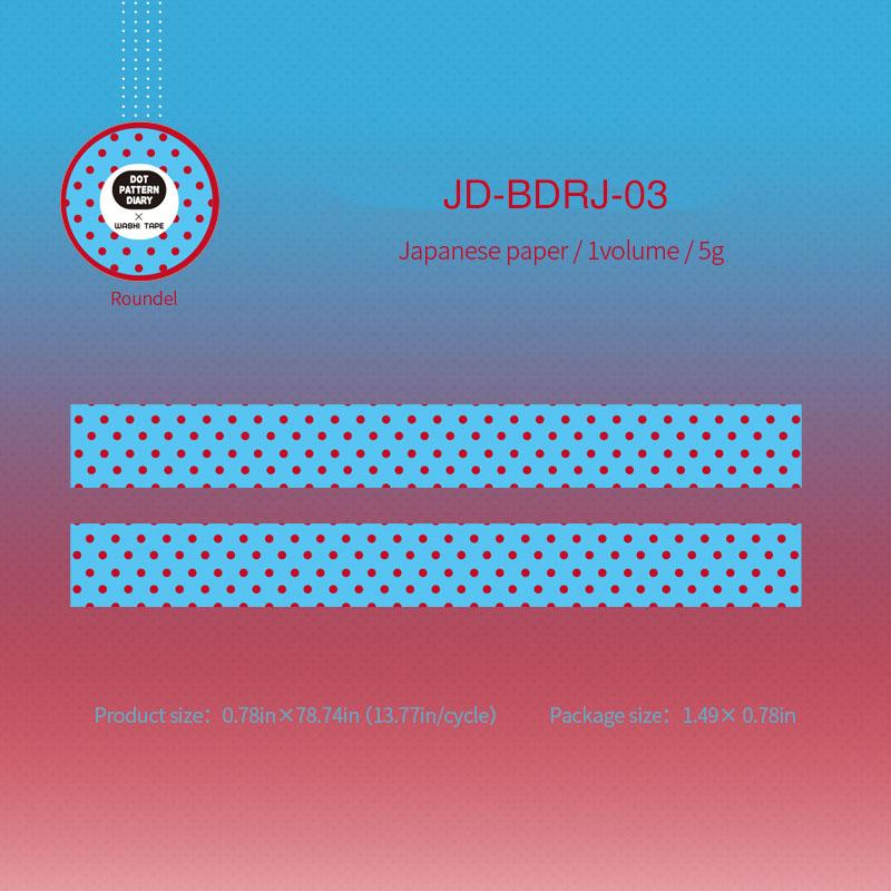 JIANWU Dot Pattern Diary Series Vintage Vintage Colorful Dots Landscape Material Collage Washi Tape Creative Journal Stationery