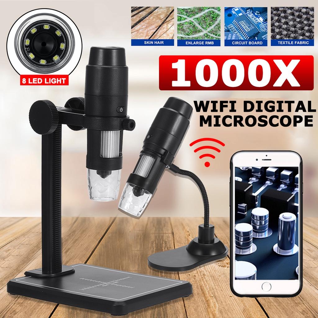Black 1000X 8 LEDs Electronic Microscope Professional USB Digital Microscope Endoscope Zoom Camera Magnifier+ Lift Stand