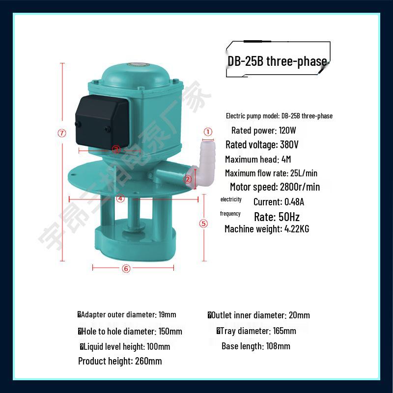 Trójfazowa elektryczna pompa oleju i wody do frezarek i tokarek - Model 120
