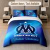 Juego de Cama Personalizado Patrón Olympique Marseille FC, Imprimir Nombre Texto 1 Funda Nórdica más 2 Fundas de Almohada Textil para el Hogar