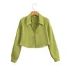 Kaslead Fashion Style Silk Satin Texture Long Sleeves Shirt
