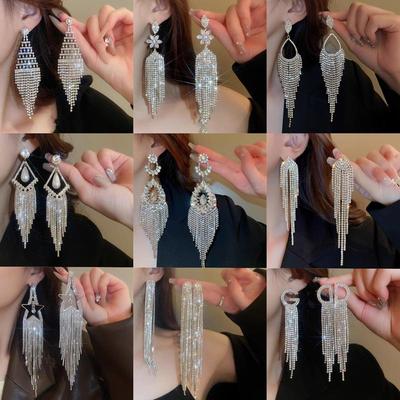 Chic European & American Tassel Earrings - Celebrity Style, High-End & Dramatic Design