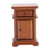 1:12 Scale Miniature Bedside Cabinet Birch Wood Dollhouse Furniture Nightstand with Drawer for Bedroom