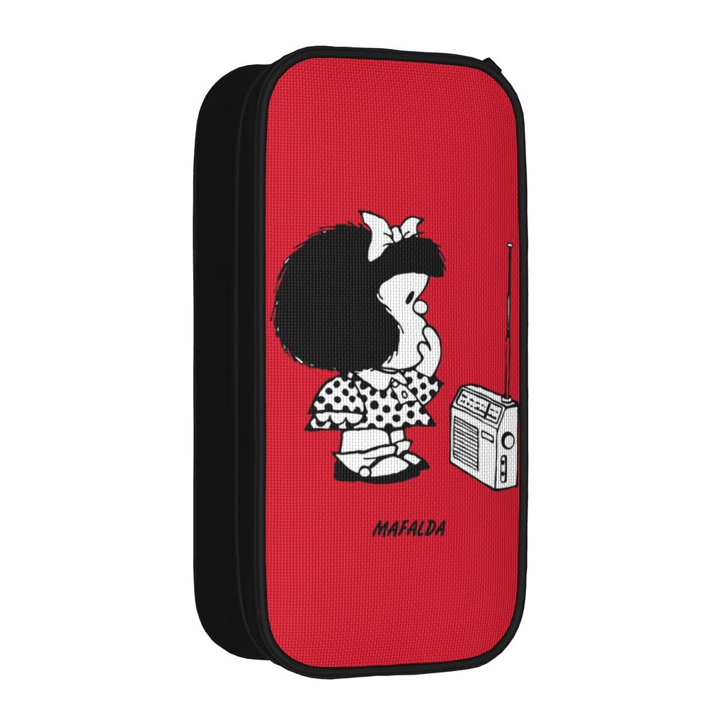 M-Mafaldas Pencil Cases Cute Pen Box Bag Girls Boys Large Storage School Supplies Cosmetic Pencil Box