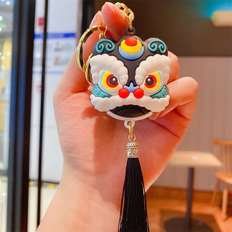 New Cartoon Guochao Opera Panda Cute Doll Keychain Bag Pendant Car Key Chain Gift