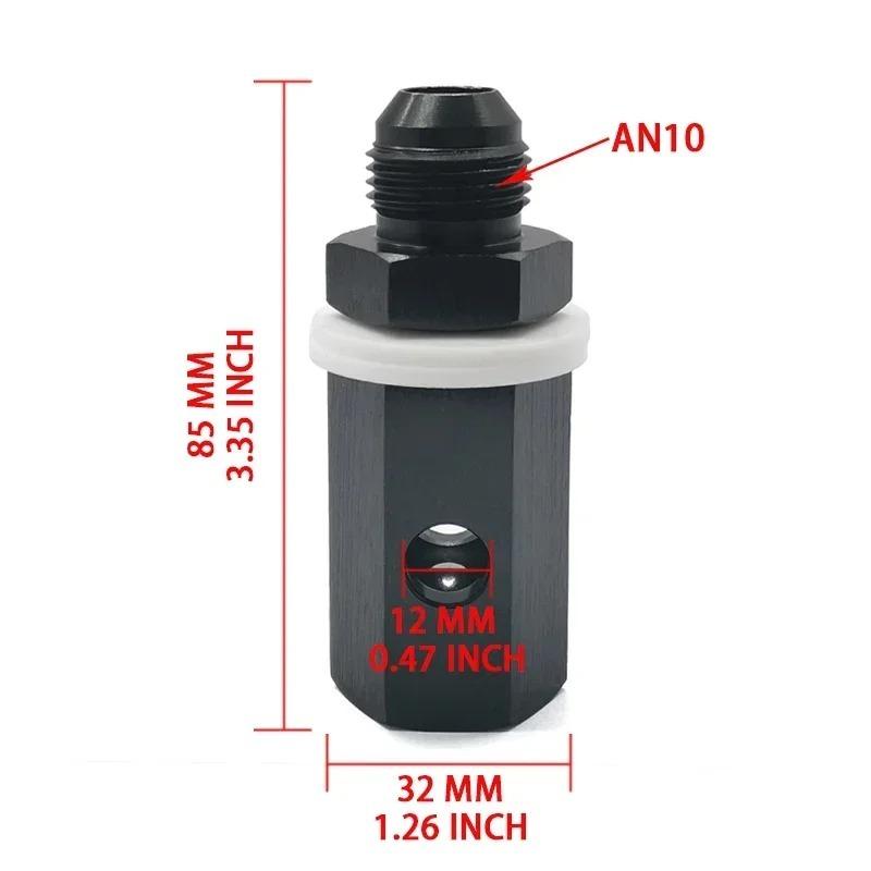 6AN 8AN 10AN Male Fuel Cell Tank Rollover Vent Valve Aluminum Black With Valve Exhaust System Auto Parts
