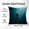 Blue Ocean Eagles Shark Angle Pillow Case Sofa Decorative Home Double-sided Printing Short Plush Cushion Pillow Cover Gift