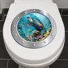 3D Meeresschildkröte Toilettenaufkleber Unterwasser U-Boot Fenster Muster Selbstklebender Toilettendeckel Aufkleber Wasserdichter Badezimmer Wandaufkleber für Badezimmer Schlafzimmer