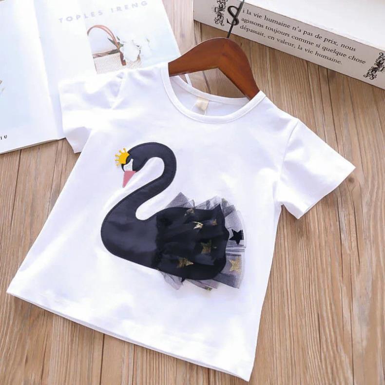 Girls' Suit Top Children's Short Sleeved Mesh Skirt T-shirt Dress Summer Clothes Two-piece Set