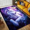 1pc Wolf Forest Themed Rug for Home Decor, Non-slip Office Carpet, Chair Mat, Outdoor Mat, Christmas and Halloween Gifts-0731069