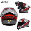 Unisex Full Face Flip-Up Motorcycle Helmet with LED Taillight, All-Season, 3C/DOT Certified
