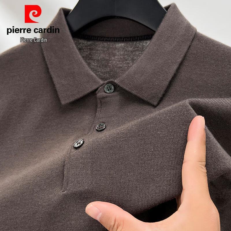 Pánský úpletový svetr ze směsi vlny s polokošilovým límcem Pierre Cardin