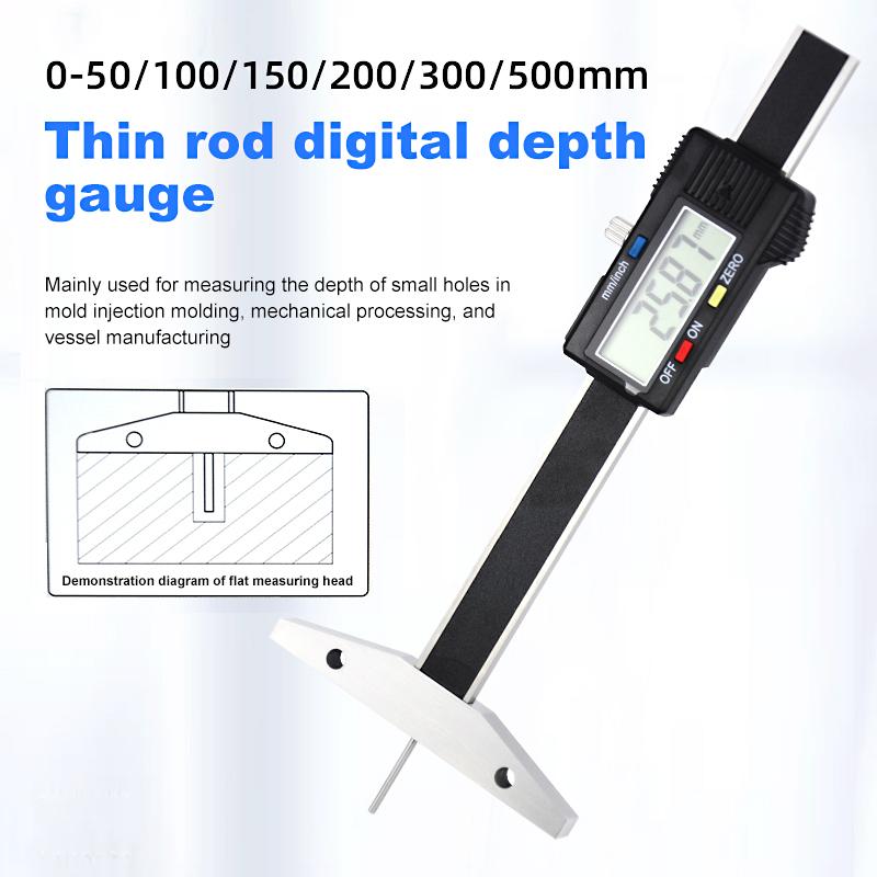 Aiceyi Thin Rod Digital Depth Gauge ACE-XG5015 with 0.01mm Resolution and 0-50mm Accuracy