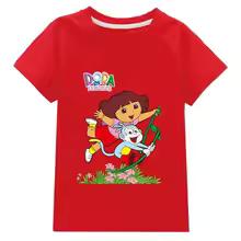 Dora Bambini Abbigliamento Cotone Bambine Manica Corta Capispalla Estivi Bambini T-shirt Carina Bambini Top Casuali