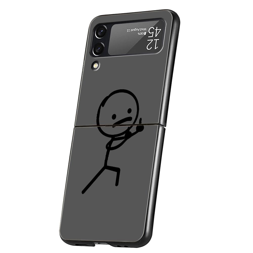 

Matchman Cartoon Hard PC Phone Case For Samsung Galaxy Z Flip 5 4 3 Black Cover For Galaxy Z Flip 6 Foldable Shockproof Case Bag z flip 6