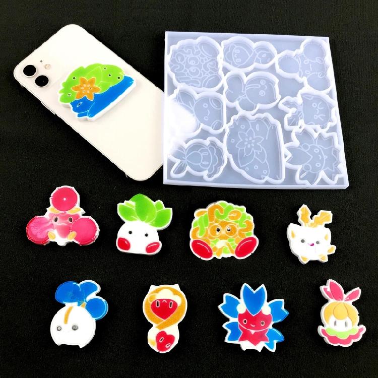 Diy Cartoon Baby Mobile Phone Back Sticker Airbag Bracket Silicone Mold