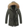 Autumn and Winter New Men's Cotton-padded Clothes Medium and Long Hooded Middle-aged and Young People Thickened Warm Cotton-padded Jacket Men