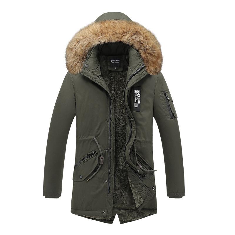 Autumn and Winter New Men's Cotton-padded Clothes Medium and Long Hooded Middle-aged and Young People Thickened Warm Cotton-padded Jacket Men