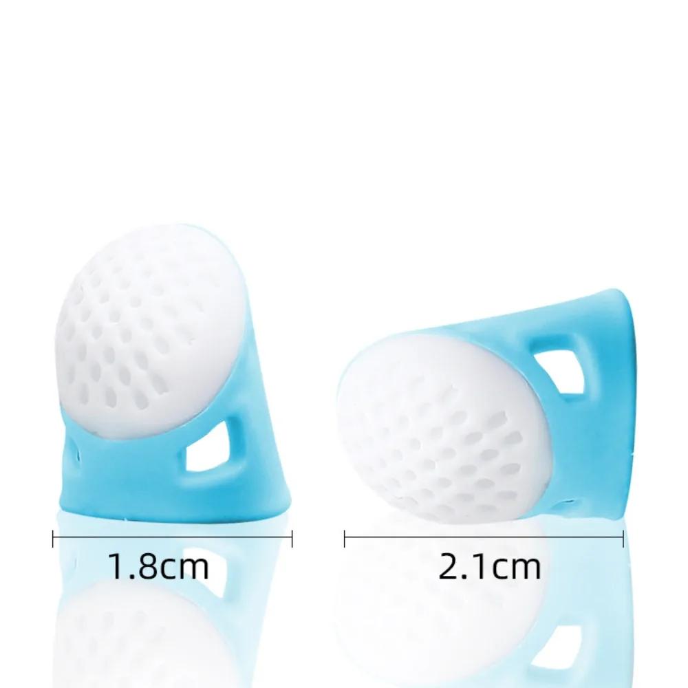 4PCS Retro Anti-slip Thimble Finger Cover Hollowed Silicone Sewing Finger Protector DIY Hand Cross-stitch Sewing Tools Home