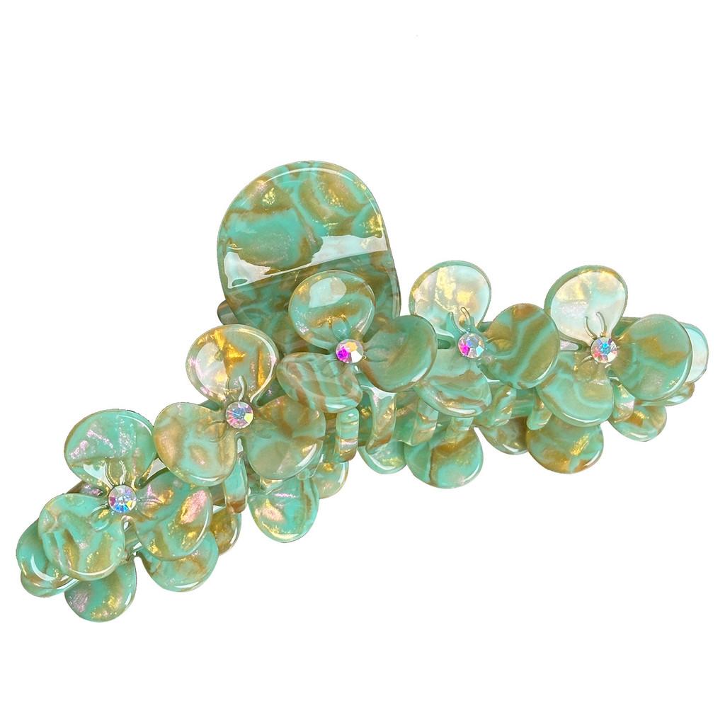 And Trendy Stylish Rhinestone Flower Hair Claw Clip Ideal For Fashionforward Women