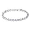 Heart-Shaped Rhinestone Silver-Plated Bracelet: Women's Crystal Fashion Hand Ornament