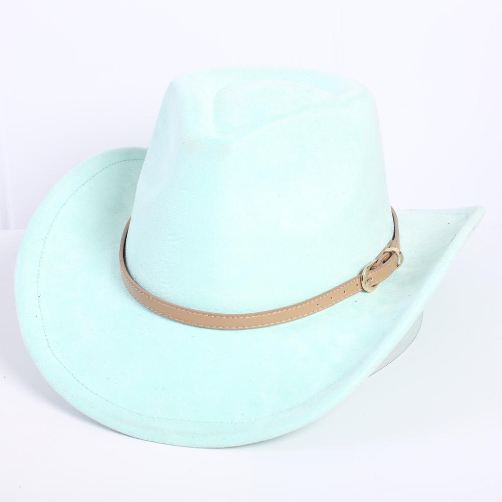 Popular European and American classic suede western cowboy hat men's and women's fashion LO style peach heart cowboy hat