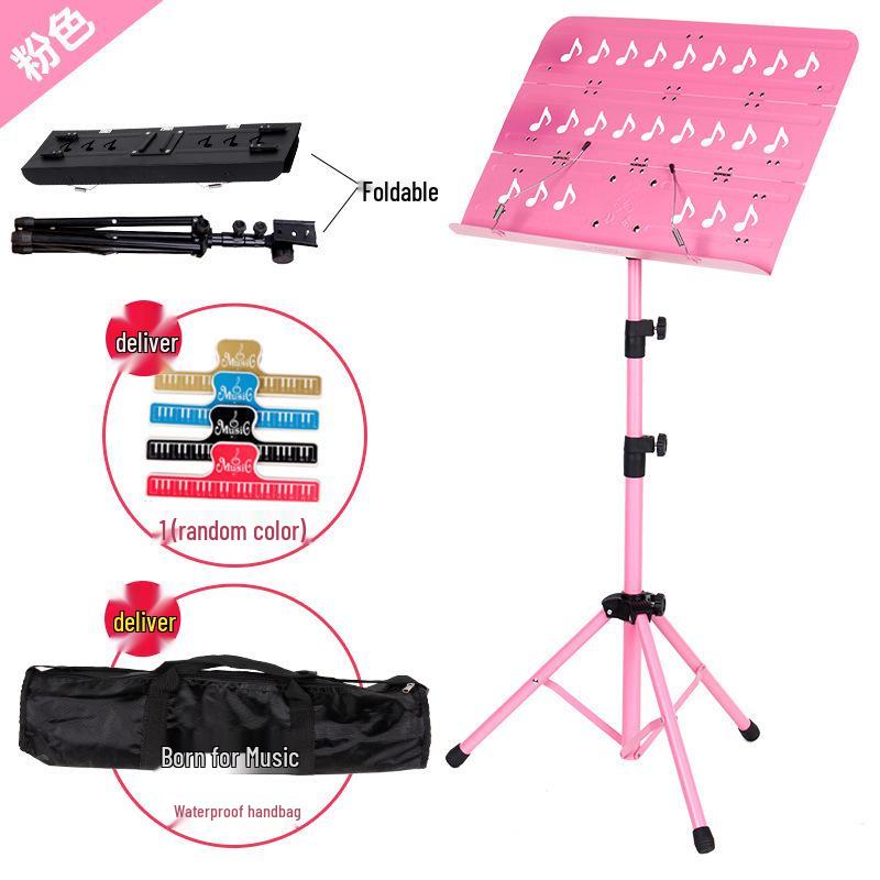 Bärbart hopfällbart höjdjusterbart notställ för gitarr, fiol, guzheng, erhu och mer