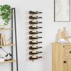 Wall Mounted Wine Rack for 10 Bottles Golden Metal