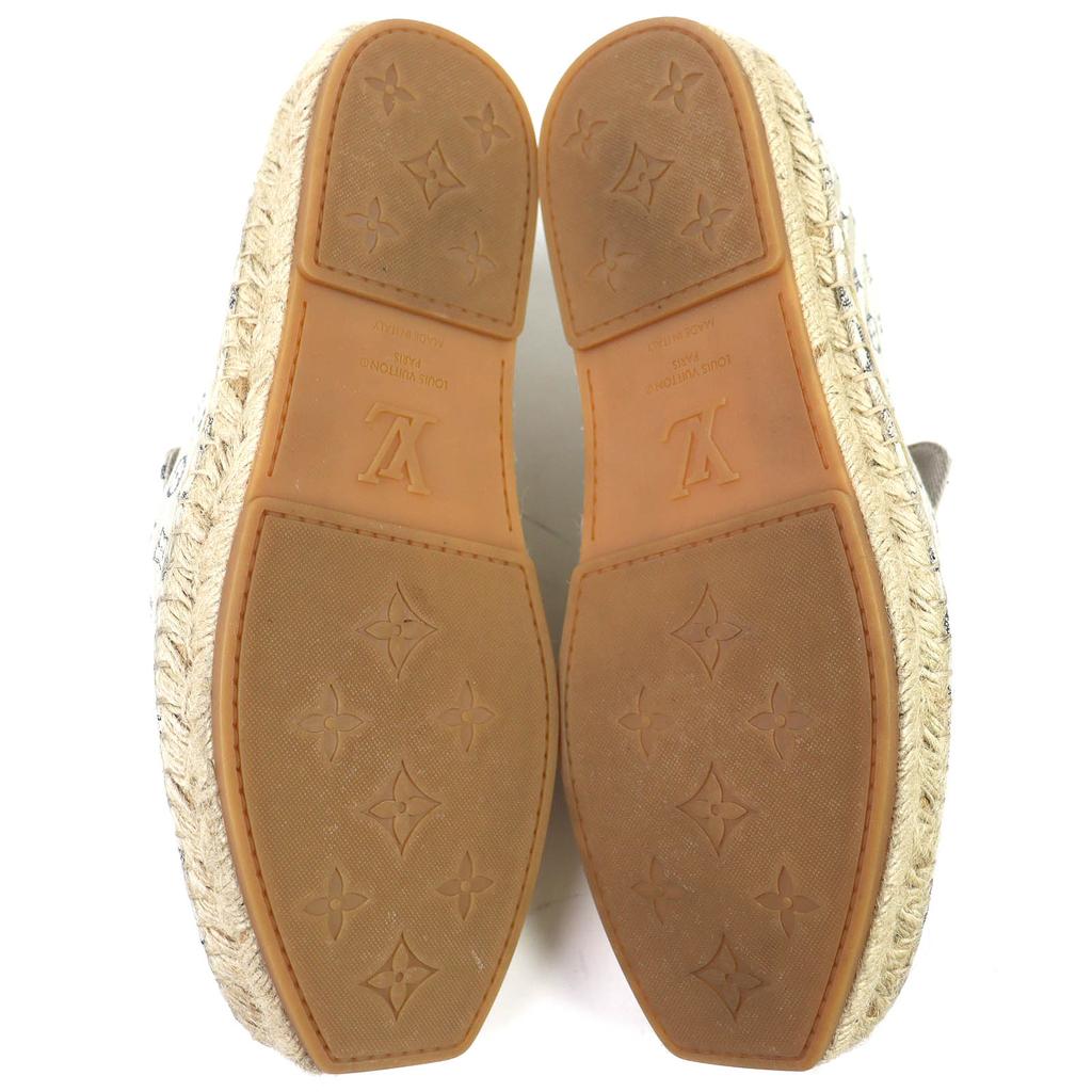 Excellent LOUIS VUITTON Monogram Espadrille Slip-on Flat Shoes Sandals 5.5 Used