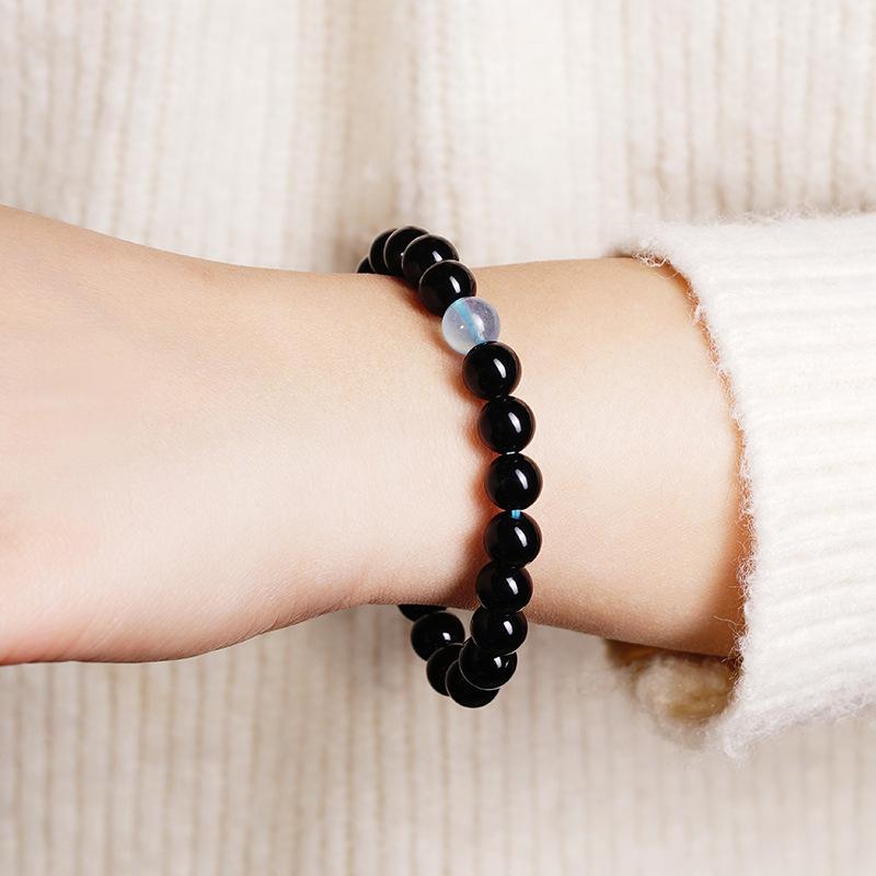 Obsidian Bracelet for Men and Women, Fashionable Luck Beads, Light Luxury Bracelet, Exquisite Gift