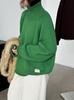 Korean Style High Neck Chunky Knit Sweater: Women's Autumn/Winter Loose Fit Knitwear