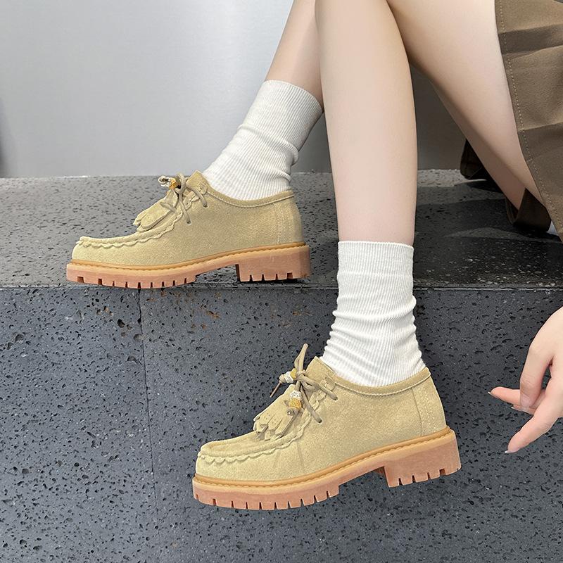 Fashion NEWFashionable Tassel Women Shallow Mouth Single Shoes Spring New Item Suede Quality Comfortable And Elegant Flat Shoes