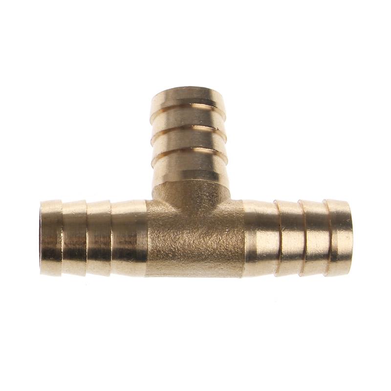 6-16mm Brass T Piece 3 Way Fuel Hose Joiner Connector For Air Oil Gas Car Accessories