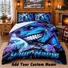 Solo Leveling Custom Name 3Pcs Bedding Set 1 Bed Sheet 2 Pillowcases Bedroom Home Decor
