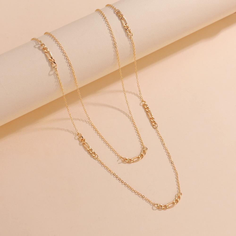 New Sexy Multi-layer Chain Stacked Metal Necklace Neck Chain