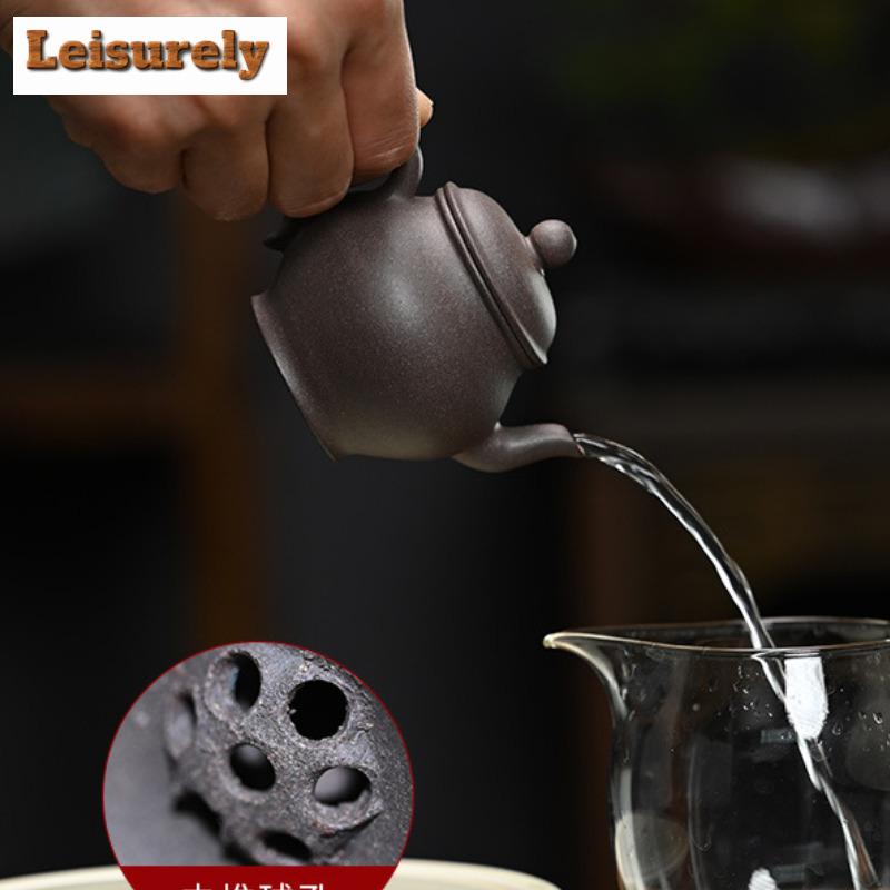 111ml Boutique Yixing Purple Clay Teapots Handmade Palace Lantern Pot Raw Ore Hundred Mesh Sand Mud Kettle Chinese Zisha Tea Set