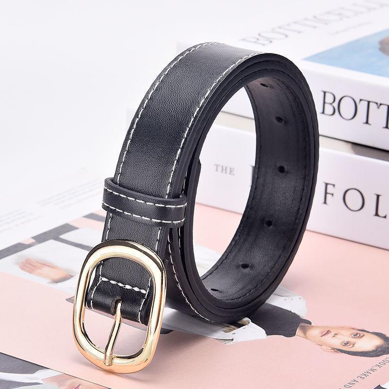 Womens Korean Classic Denim Jeans With Fashionforward Black Belt For Casual Outfits Chic