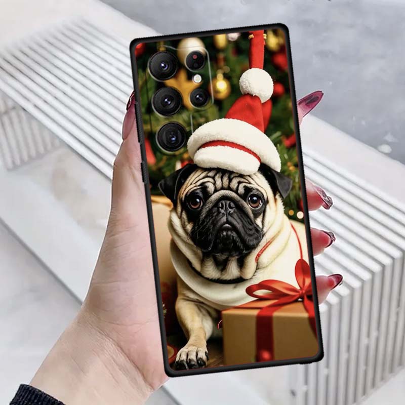

Christmas Cartoon Cat Art For Samsung Galaxy S26 S25 S24 S23 S22 S21 S20 Ultra Plus FE 5G Black Soft TPU Phone Case Galaxy S24 FE