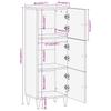 Highboard 40 X 33 X 110 Cm Solid Mango Wood
